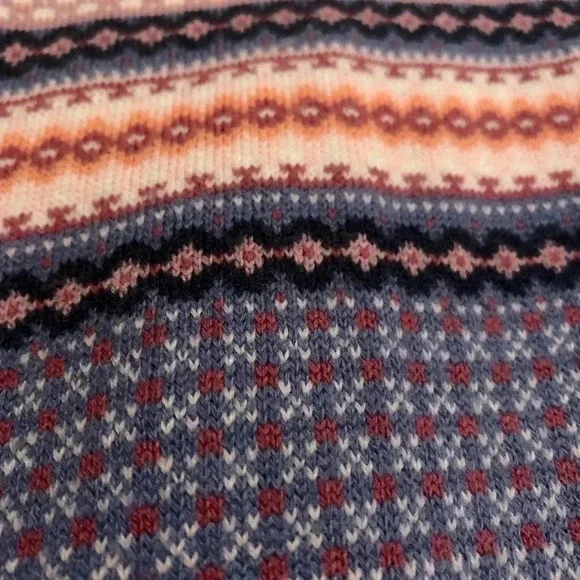 G.H.Bass Pink Blue Patterend Cardigan Sweater Button Down Preppy Fair ilse XS - Picture 4 of 4